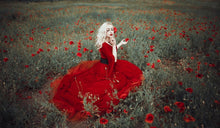 Load image into Gallery viewer, Renaissance Red Gothic Dress Wedding Dress with Corset