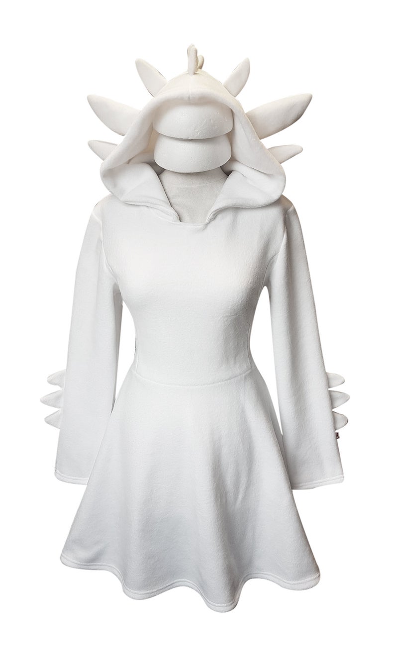 White Dragon Cosplay Costume Hoodie with Dragon Tail