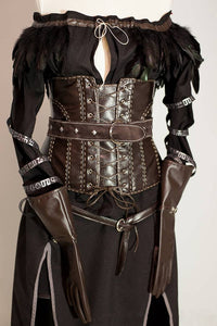 Yennefer Alternative Cosplay Costume Black Outfit with Corset