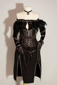 Yennefer Alternative Cosplay Costume Black Outfit with Corset