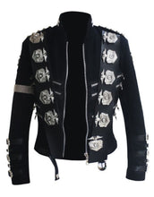 Load image into Gallery viewer, Michael Jackson Bad Tour Punk Badges Black Jacket Costume