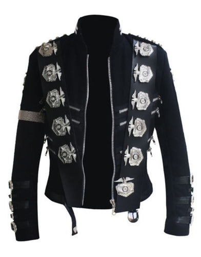 Michael Jackson Bad Tour Punk Badges Black Jacket Costume