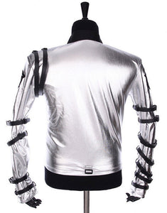 Michael Jackson Bad Tour Jacket Grey Silver Costume for Male, Female, Kids