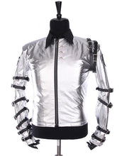Load image into Gallery viewer, Michael Jackson Bad Tour Jacket Grey Silver Costume for Male, Female, Kids