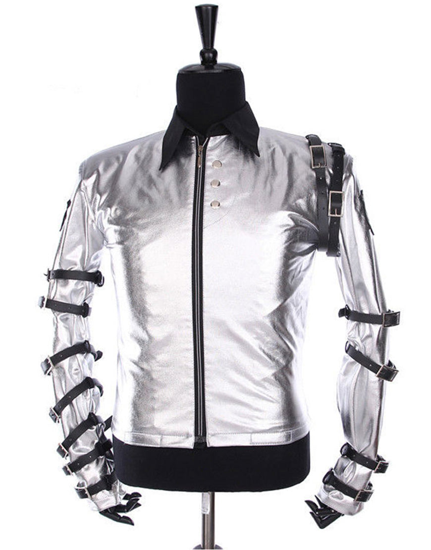 Michael Jackson Bad Tour Jacket Grey Silver Costume for Male, Female, Kids
