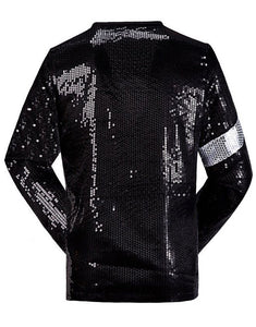 Michael Jackson Billie Jean Jacket Black Sequin Costume for Adult, Kids